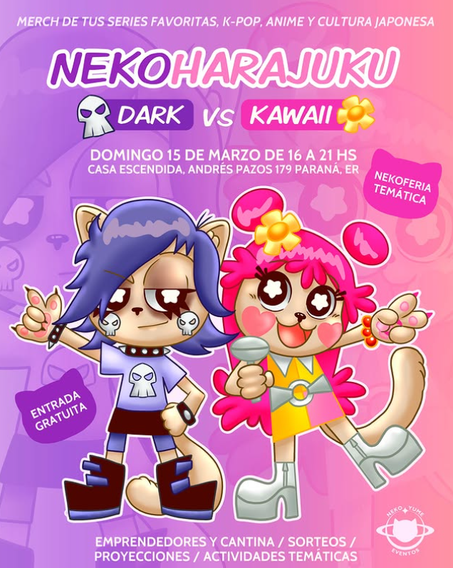 Nekoharajuku : Una batalla de estilos entre lo oscuro y lo tierno llega a Paraná