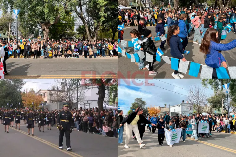 Multitudinario desfile patrio por el 25 de Mayo en barrio Aatra en Paraná
